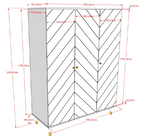 VIPACK - Armoire BILLY 3 Portes Blanc Satiné