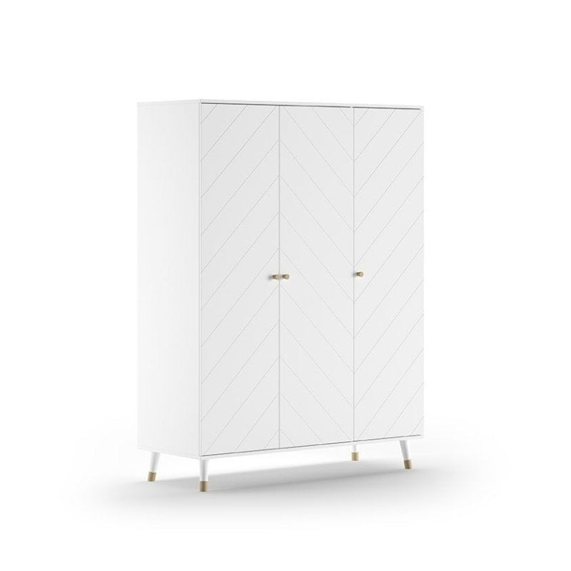 VIPACK - Armoire BILLY 3 Portes Blanc Satiné