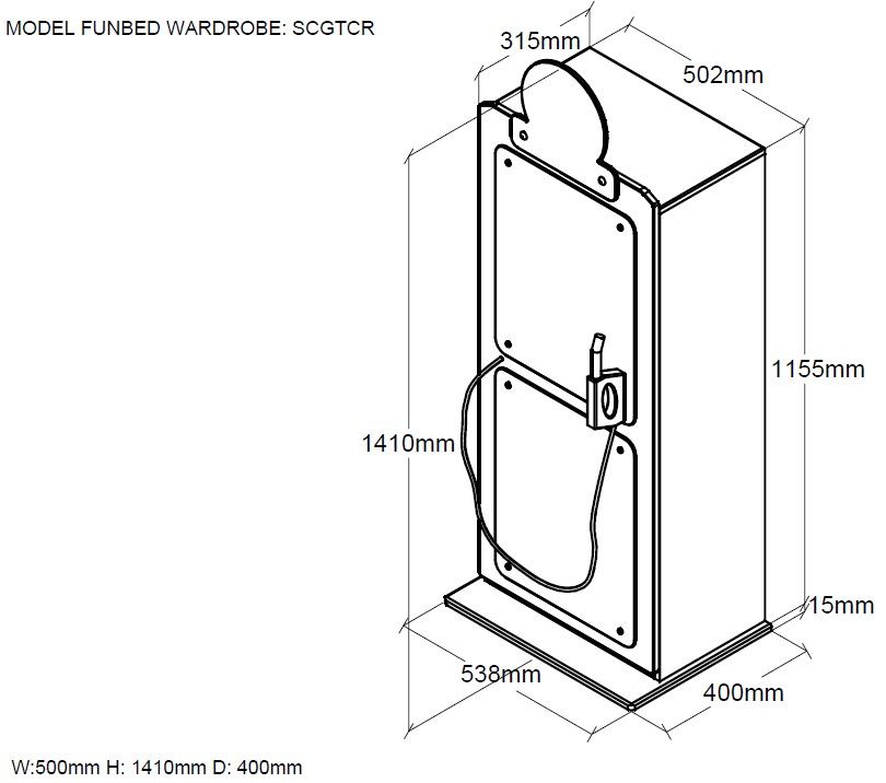 VIPACK - Armoire GAS PUMP Rouge Pour Lit Voiture