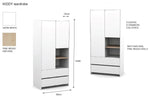 VIPACK - Armoire KIDDY 2 Portes Blanc