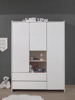 VIPACK - Armoire KIDDY 3 Portes Blanc