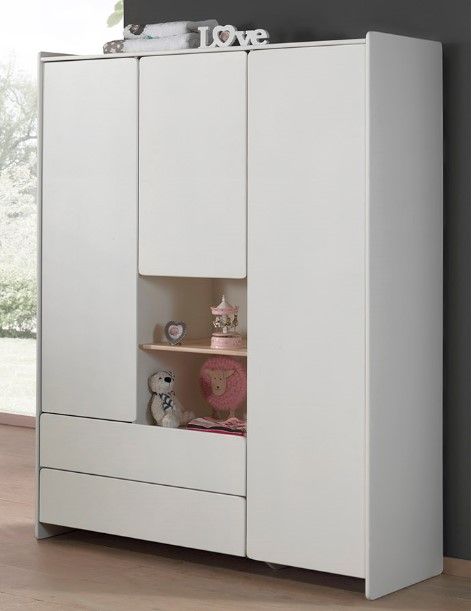 VIPACK - Armoire KIDDY 3 Portes Blanc
