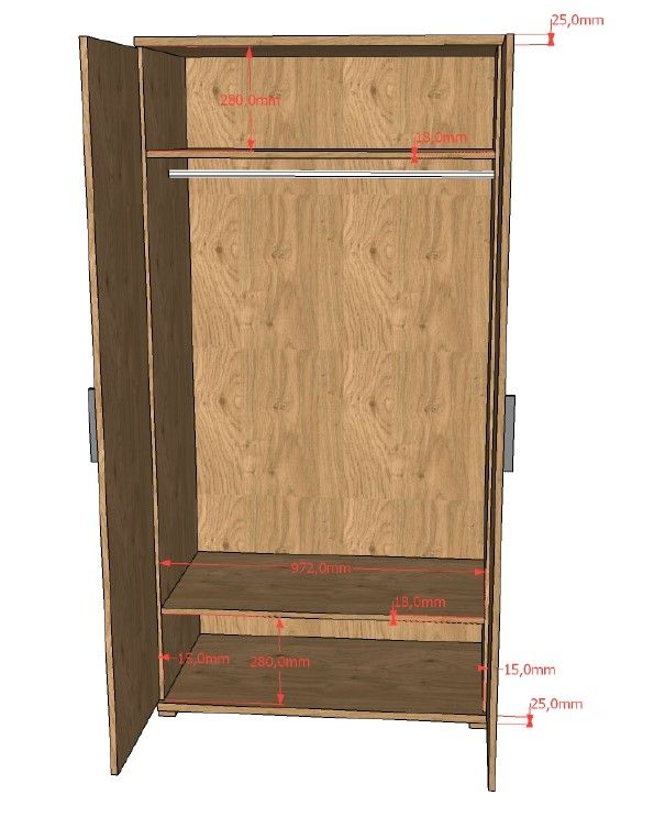 VIPACK - Armoire SAM 2 Portes Chêne