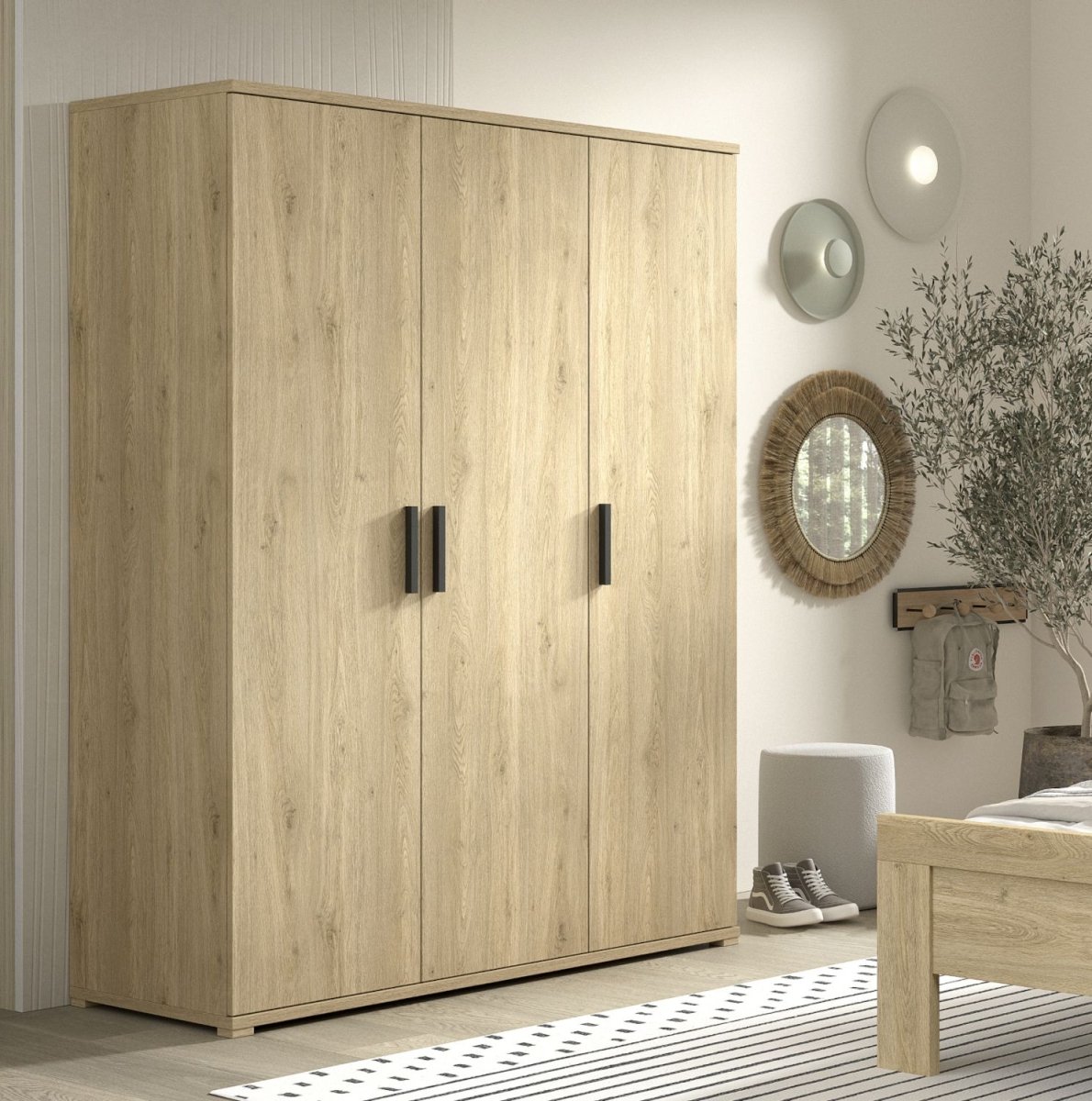 VIPACK - Armoire SAM 3 Portes Chêne