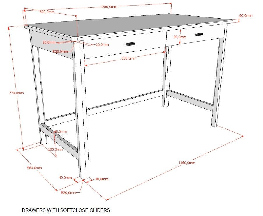 VIPACK-Bureau Forrest – En Hêtre Blanc