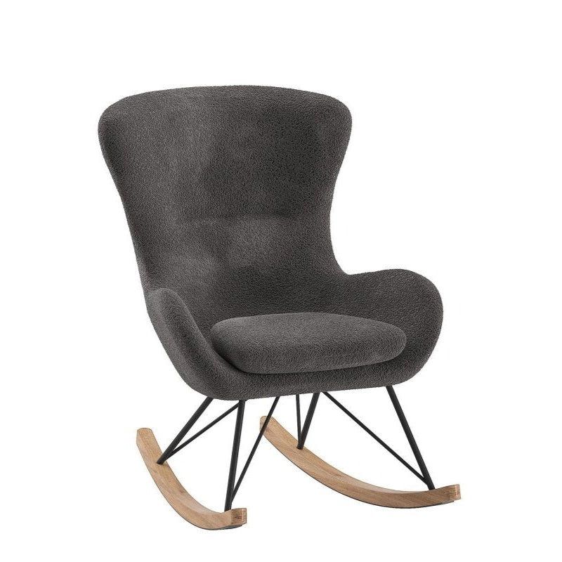 VIPACK - Chaise À Bascule Maxi ROCKY Bouclé Anthracite