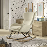 VIPACK - Chaise À Bascule Maxi ROCKY Bouclé Beige