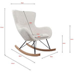 VIPACK - Chaise À Bascule Maxi ROCKY Bouclé Beige