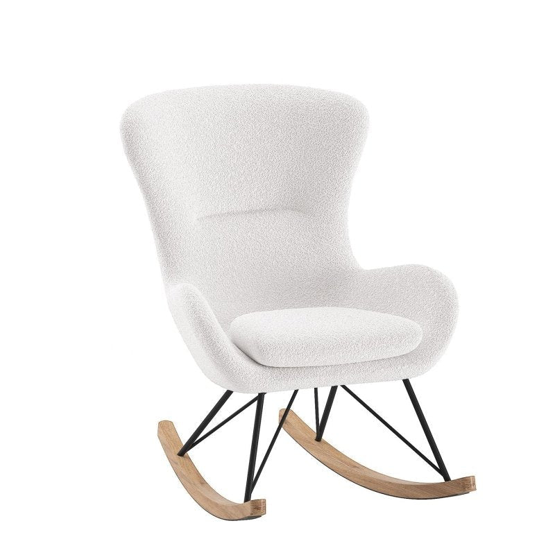 VIPACK - Chaise À Bascule Maxi ROCKY Bouclé Blanc