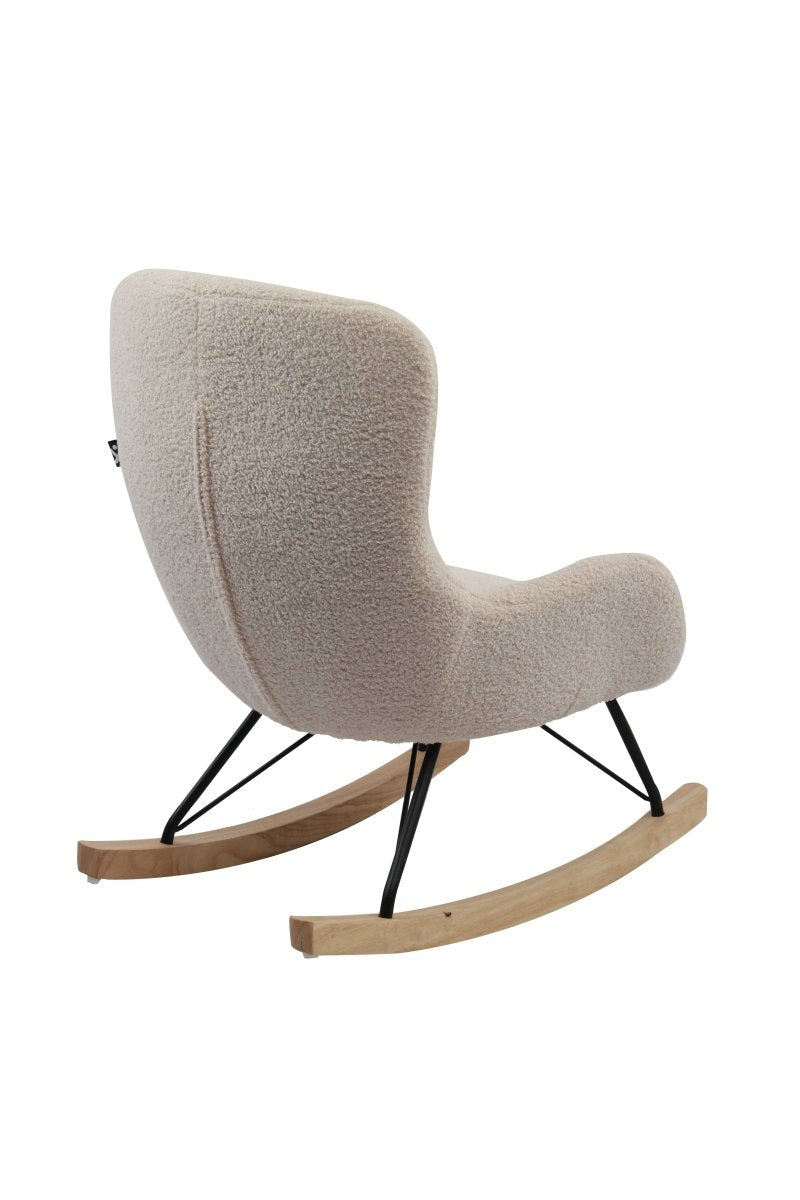 VIPACK - Chaise À Bascule Mini ROCKY Bouclé Beige