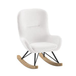 VIPACK - Chaise À Bascule Mini ROCKY Bouclé Blanc