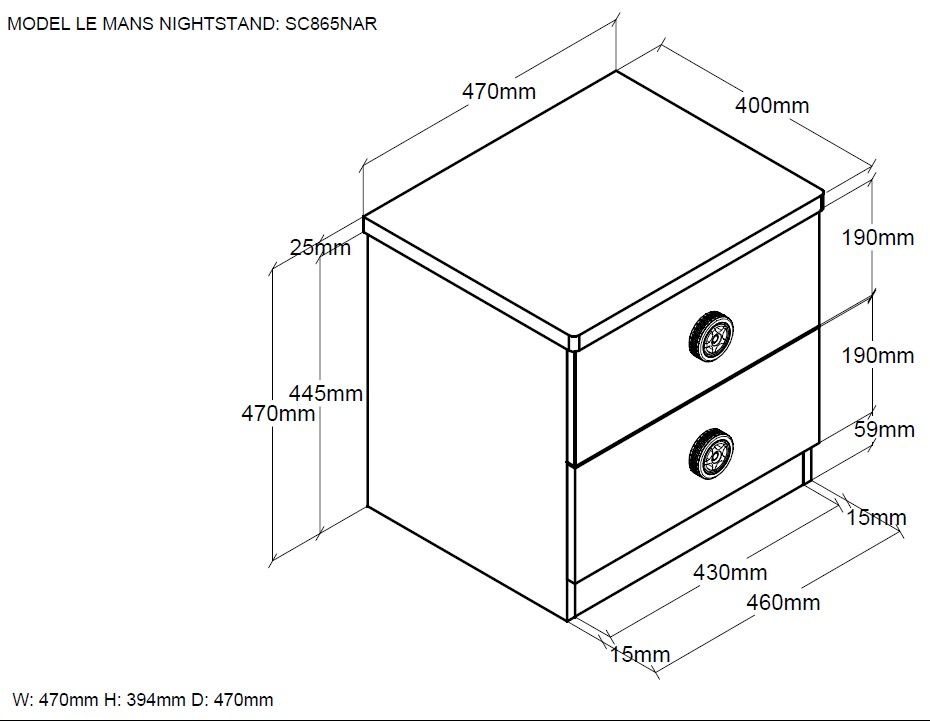 VIPACK - Chevet MONZA Pour Lit Voiture Rouge