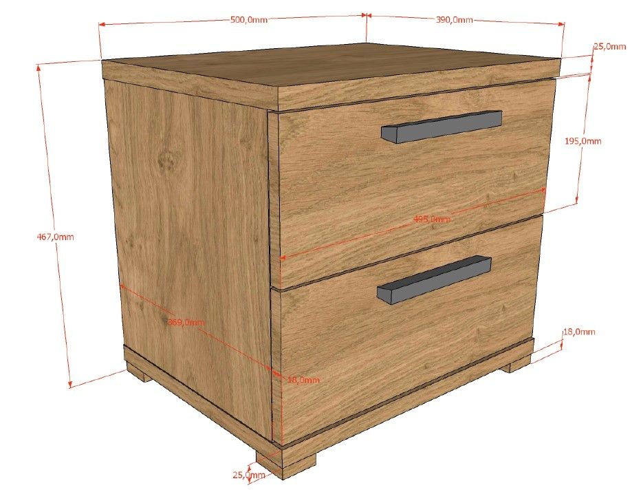 VIPACK - Chevet SAM Chêne