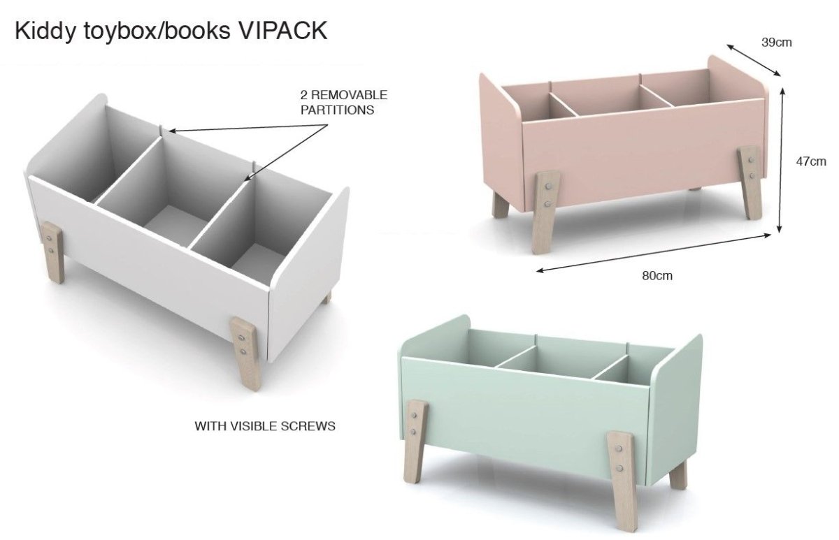 VIPACK - Coffre à Jouets KIDDY Gris