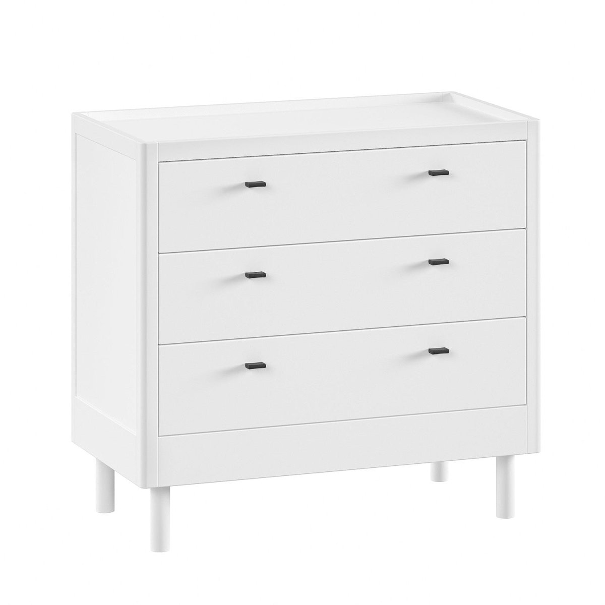 VIPACK-Commode À 3 Tiroirs Forrest – En Hêtre Blanc