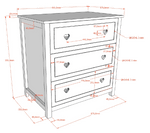 VIPACK - Commode AMORI 3 Tiroirs Blanc