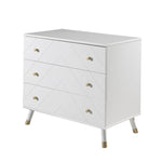 VIPACK - Commode BILLY 3 Tiroirs Blanc Satiné