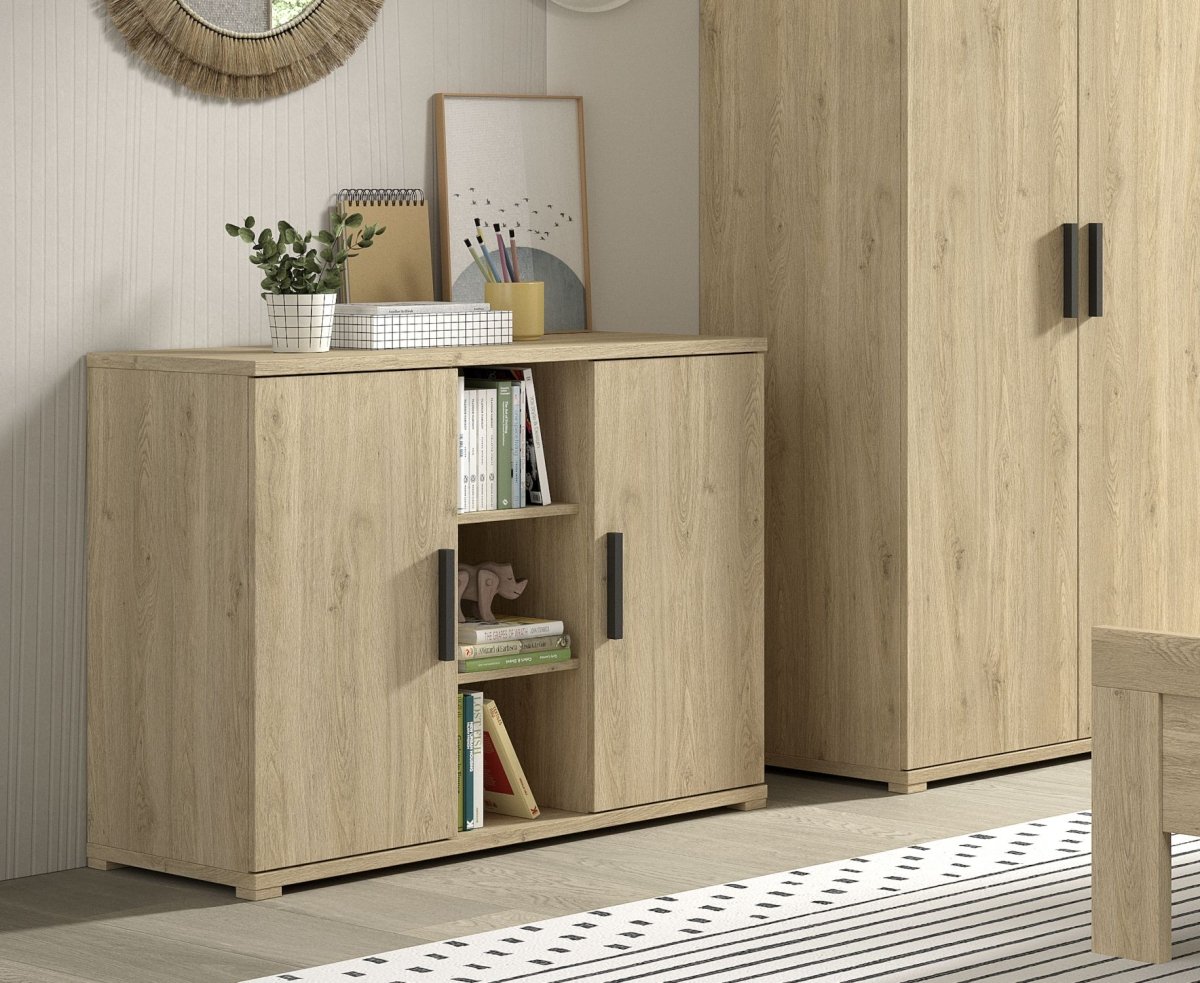 VIPACK - Commode SAM 2 Portes Chêne