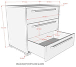 VIPACK - Commode SAM 3 Tiroirs Pour Lit Mi - Hauteur Blanc