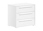 VIPACK - Commode SAM 3 Tiroirs Pour Lit Mi - Hauteur Blanc
