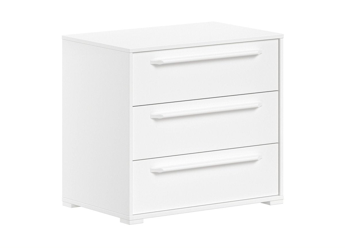 VIPACK - Commode SAM 3 Tiroirs Pour Lit Mi - Hauteur Blanc