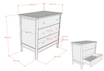 VIPACK-Ensemble Lit Bébé + Commode À 3 Tiroirs + Lit + Plan À Langer Swingo – 60 x 120 Cm – Argile