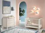 VIPACK-Ensemble Lit Bébé + Commode À 3 Tiroirs + Lit + Plan À Langer Swingo – 60 x 120 Cm – Argile