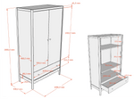 VIPACK-Ensemble Lit Bébé + Lit + Plan À Langer Swingo – 60 x 120 Cm – Argile