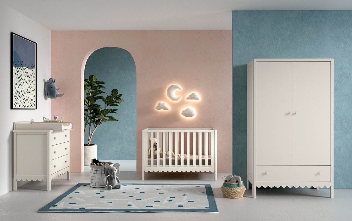 VIPACK-Ensemble Lit Bébé + Lit + Plan À Langer Swingo – 60 x 120 Cm – Argile