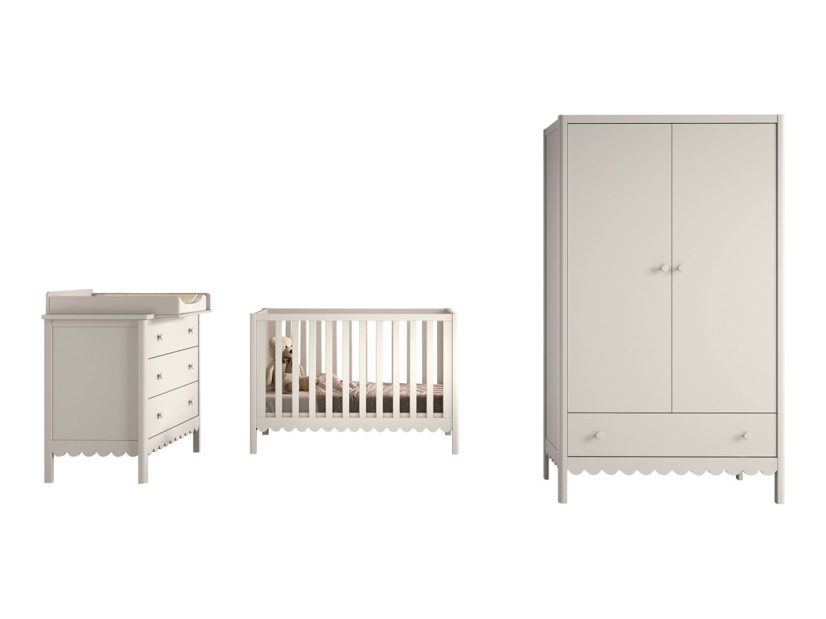 VIPACK-Ensemble Lit Bébé + Lit + Plan À Langer Swingo – 60 x 120 Cm – Argile
