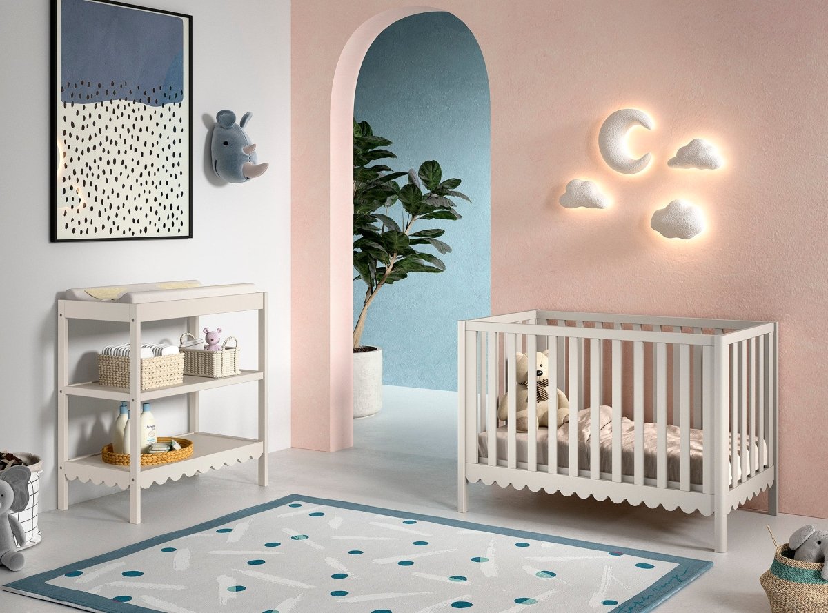 VIPACK-Ensemble Lit Bébé + Table À Langer + Lit Swingo – 60 x 120 Cm – Argile