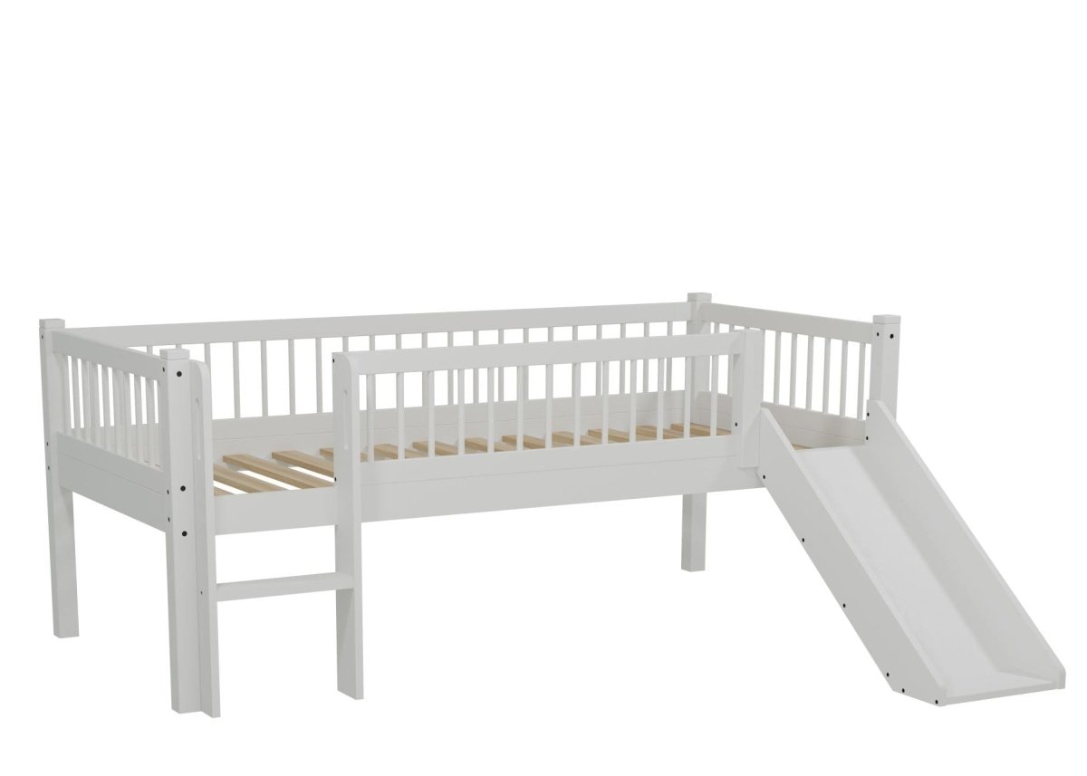 VIPACK-Ensemble Lit Mi-Hauteur + Tiroir De Rangement Forrest – 90 x 200 Cm – Blanc