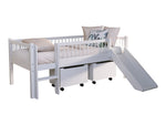 VIPACK-Ensemble Lit Mi-Hauteur + Tiroir De Rangement Forrest – 90 x 200 Cm – Blanc