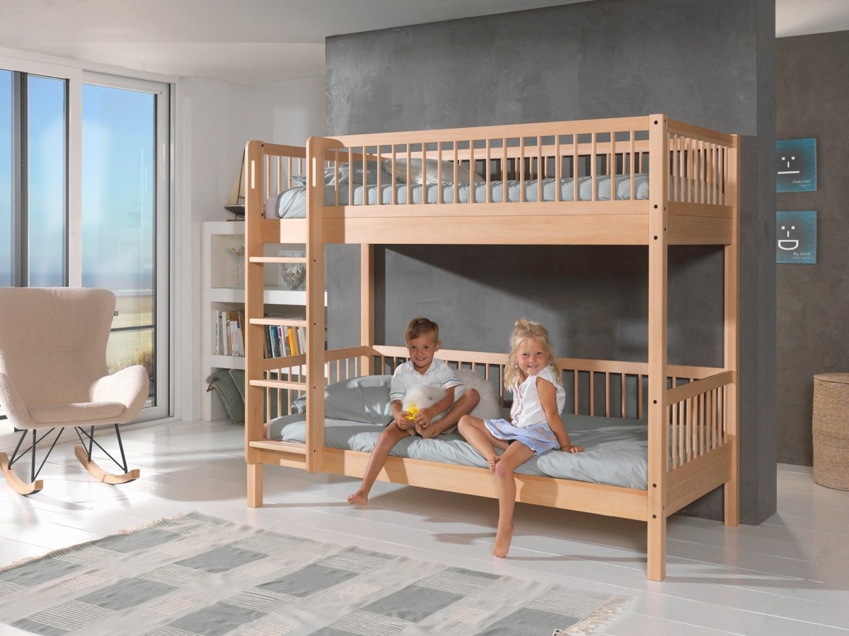 VIPACK-Ensemble Lit Superposé + Lit + Barrière De Sécurité Forrest – 90 x 200 Cm