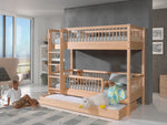 VIPACK-Ensemble Lit Superposé + Lit + Barrière De Sécurité + Tiroir De Rangement Forrest – 90 x 200 Cm
