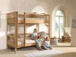 VIPACK-Ensemble Lit Superposé + Lit + Barrière De Sécurité + Tiroir De Rangement Forrest – 90 x 200 Cm – En Chêne