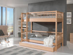 VIPACK-Ensemble Lit Superposé + Lit + Tiroir De Rangement Forrest – 90 x 200 Cm