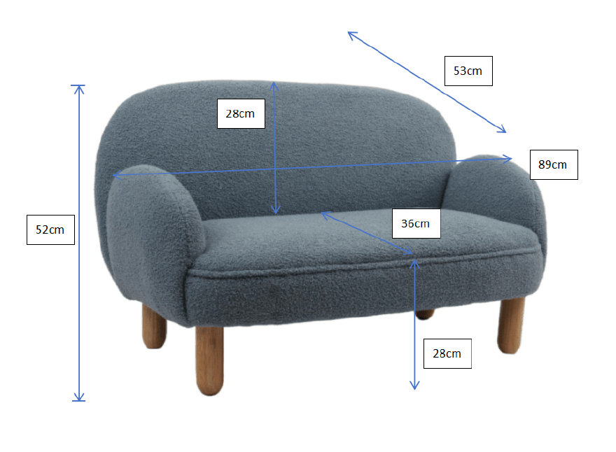 VIPACK - Fauteuil Double ROCKY Mini Bleu