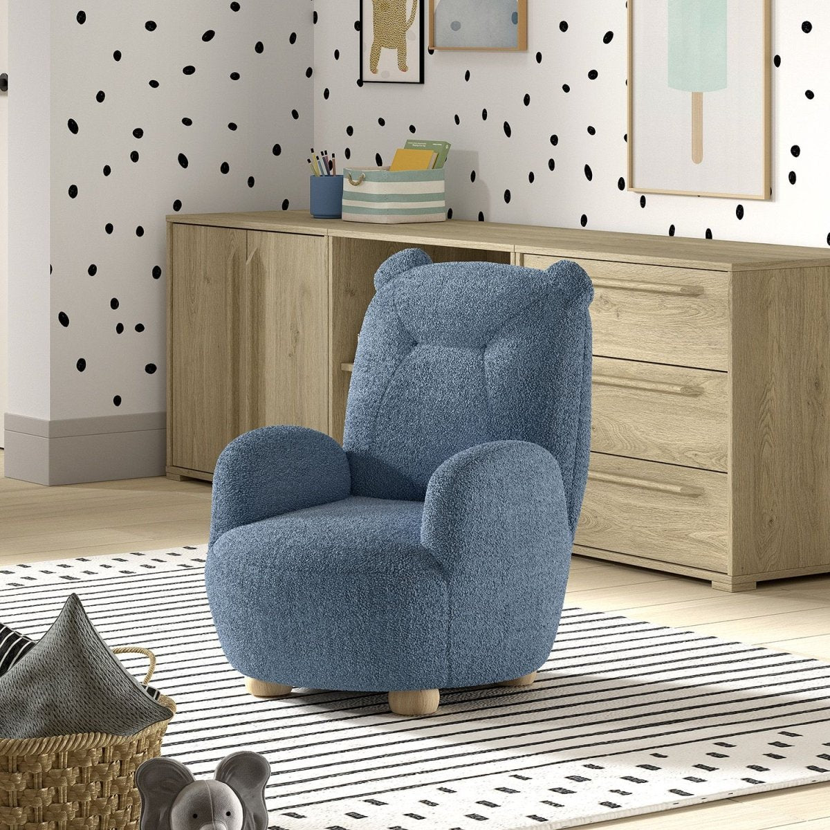 VIPACK - Fauteuil ROCKY Ours Mini Bleu
