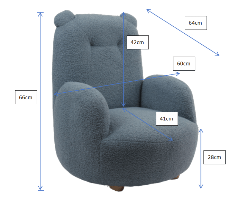 VIPACK - Fauteuil ROCKY Ours Mini Bleu