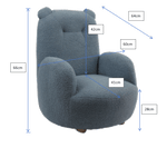 VIPACK - Fauteuil ROCKY Ours Mini Bleu