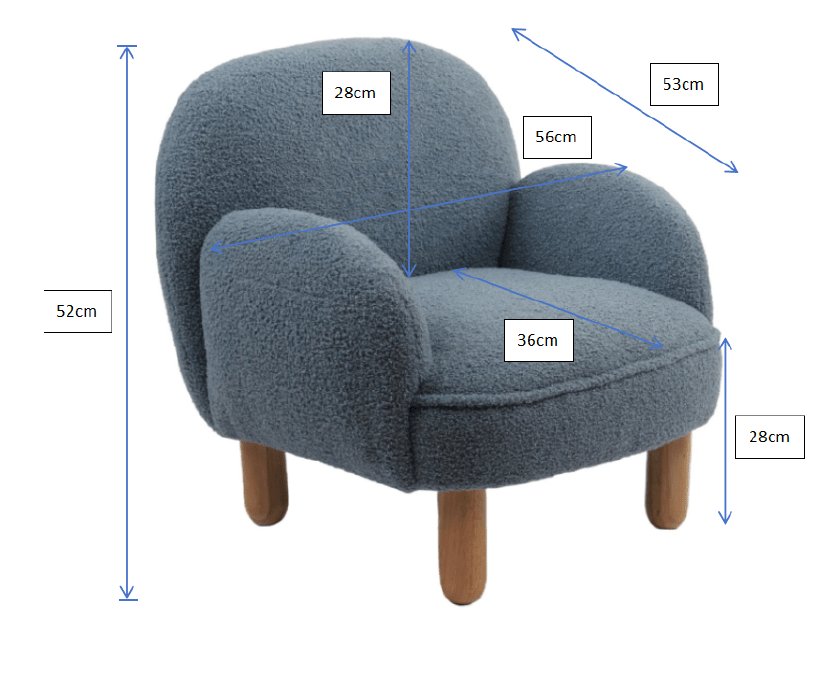 VIPACK - Fauteuil Simple ROCKY Mini Bleu