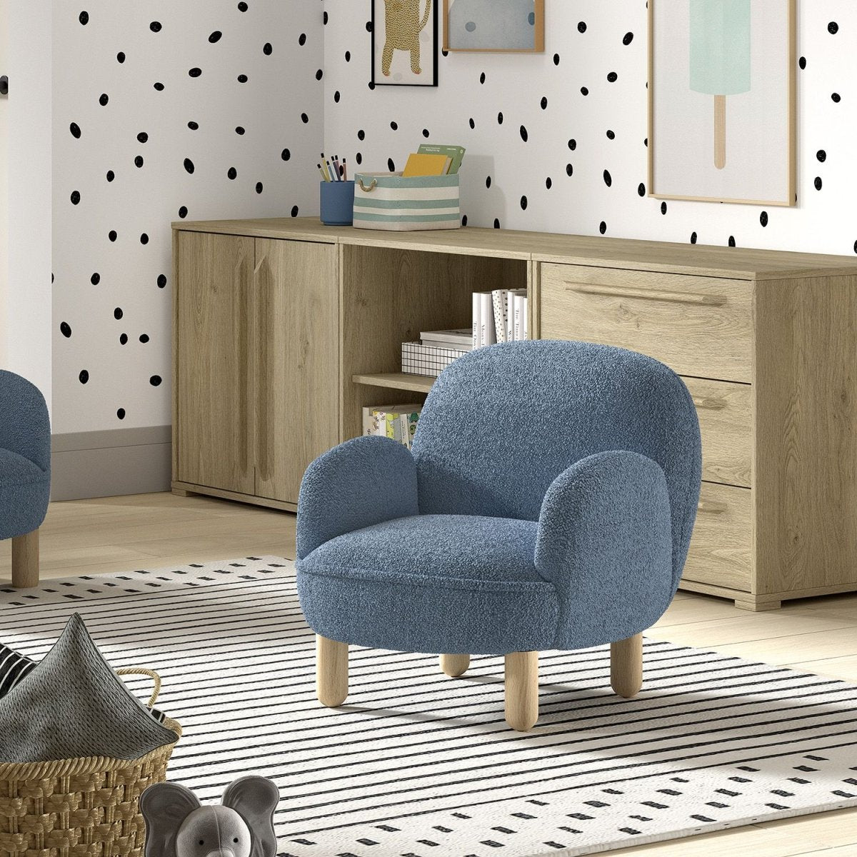 VIPACK - Fauteuil Simple ROCKY Mini Bleu