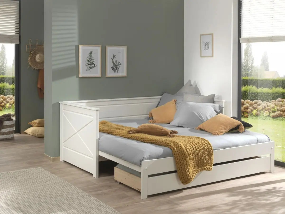 VIPACK - Lit Amouvable (93) 90 X 200 cm PINO / SCOTT Blanc