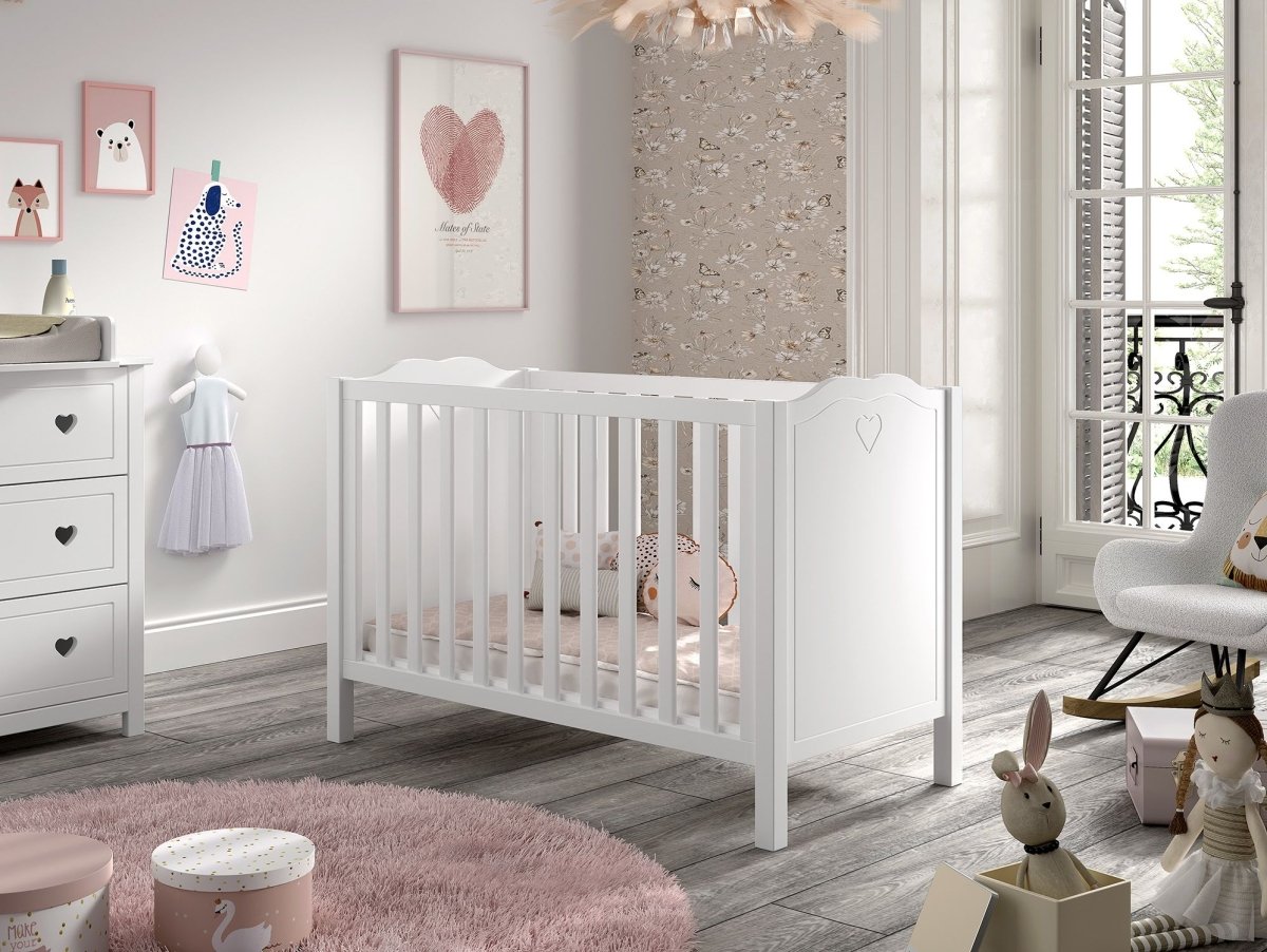 VIPACK - Lit Bébé AMORI 60x120 CM Blanc