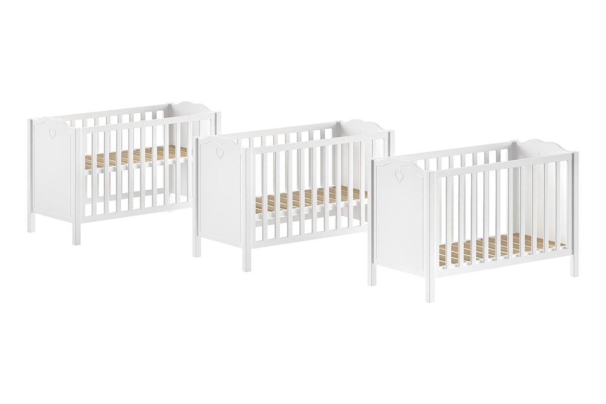 VIPACK - Lit Bébé AMORI 60x120 CM Blanc