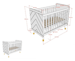 VIPACK - Lit Bébé BILLY 60x120cm Blanc Satiné