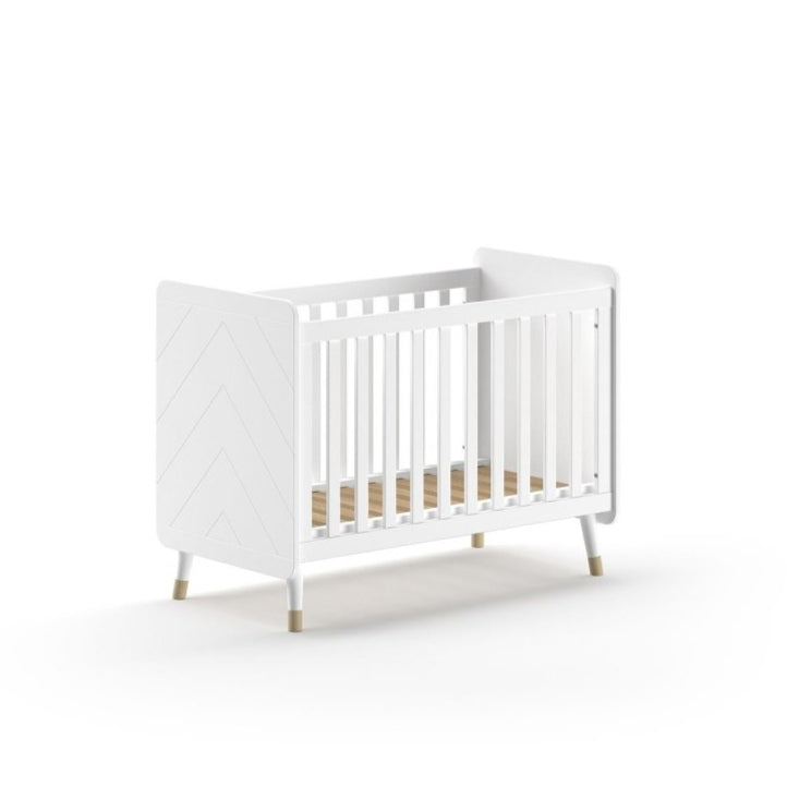 VIPACK - Lit Bébé BILLY 60x120cm Blanc Satiné