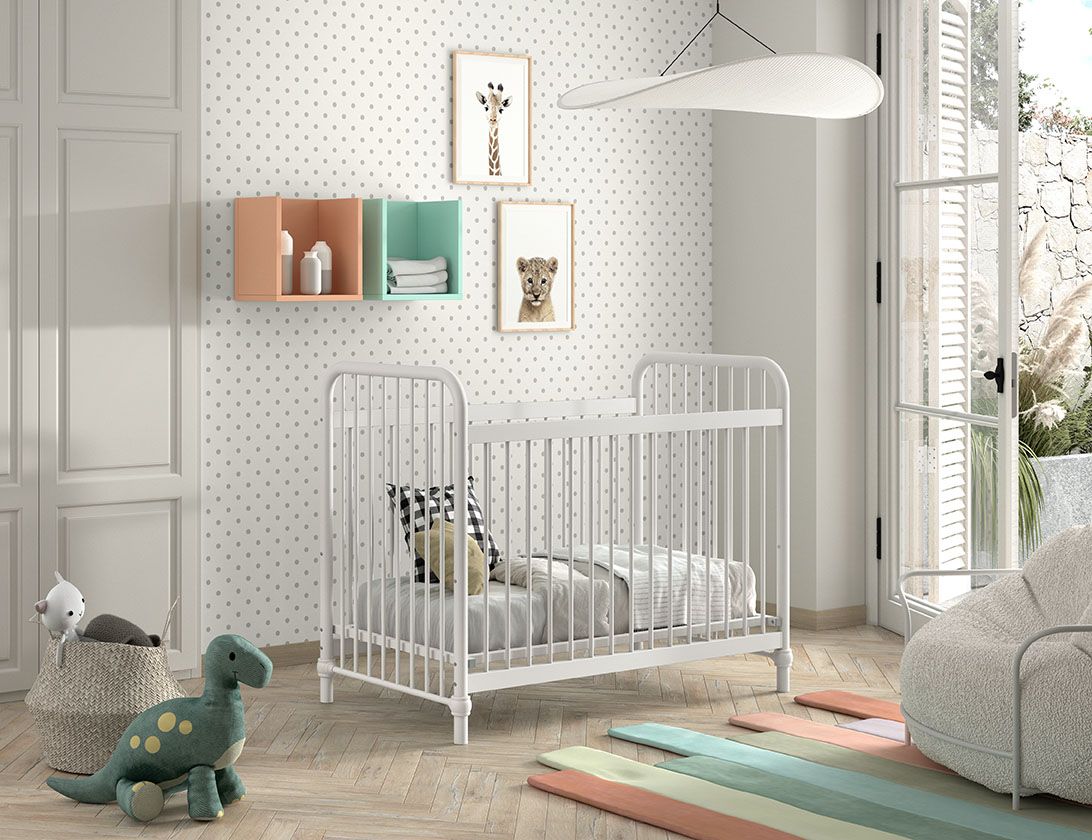 VIPACK - Lit Bébé BRONXX 60x120 cm Blanc