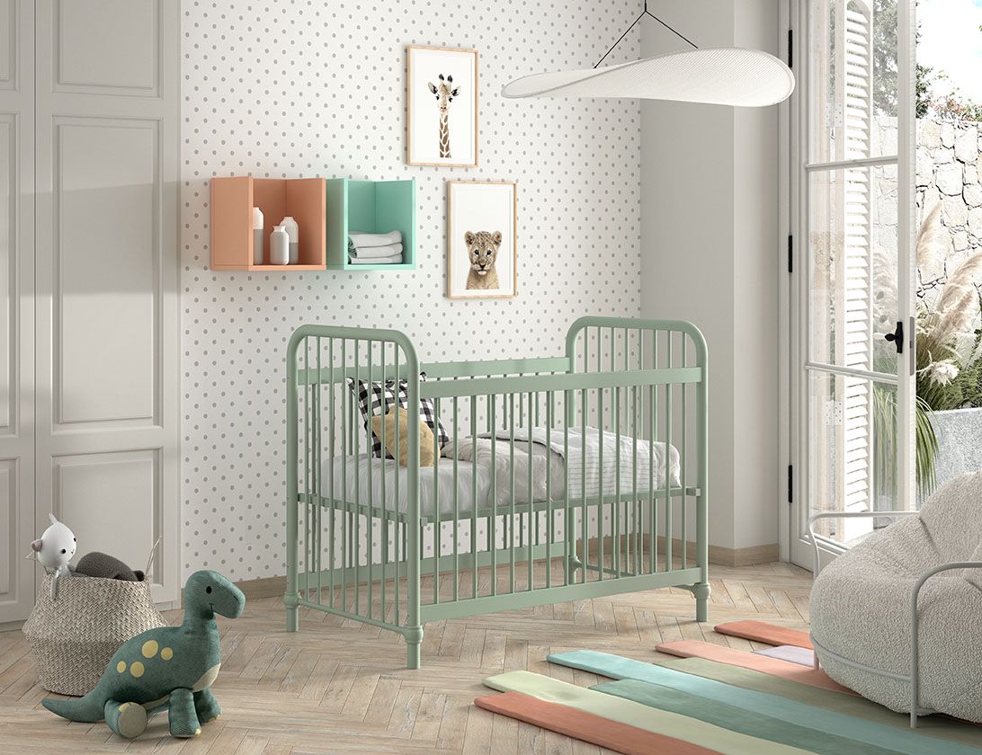 VIPACK - Lit Bébé BRONXX 60x120 cm Vert